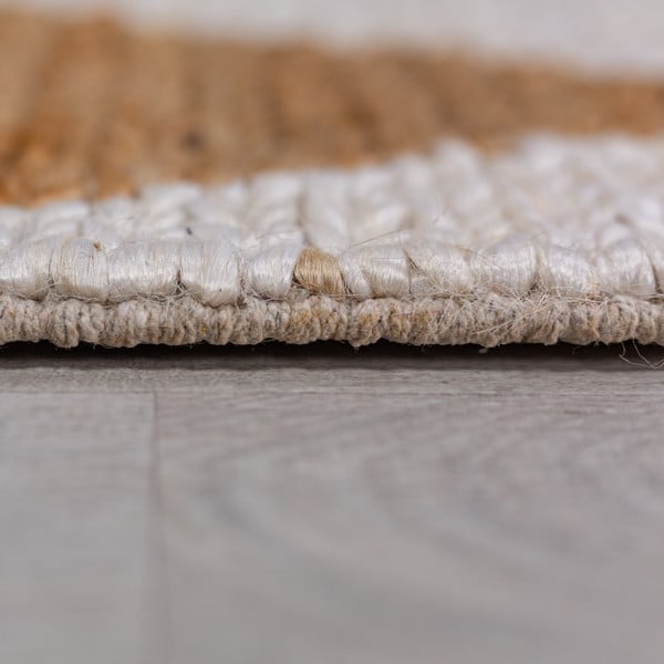 Fehér-natúr színű kézi szövésű jutakeverék szőnyeg 120x170 cm Effie Diamond – Flair Rugs-image-4