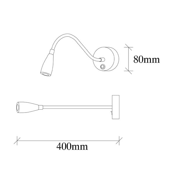 Fekete LED fali lámpa Reading – Opviq lights-image-4