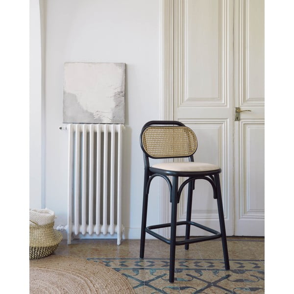 Fekete szilfa bárszék (ülésmagasság 65 cm) Doriane – Kave Home-image-1