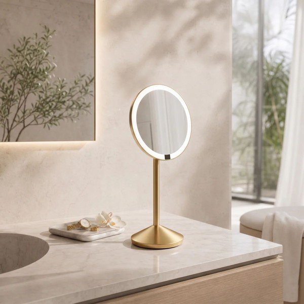 Kozmetikai tükör világítással-nagyítós (ötszörös nagyítás) ø 12 cm – simplehuman-image-1