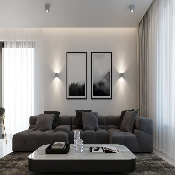 Szürke spotlámpa 10x10 cm Geo – Sollux-image-1