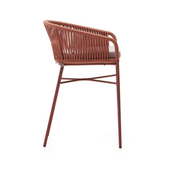 Yanet kerti bárszék terrakotta színű húrozással, magasság 85 cm - Kave Home-image-4