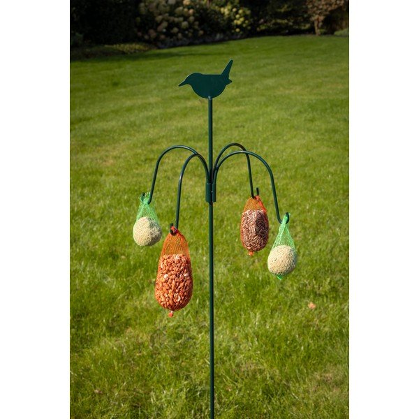 Fekete álló madáretető állvány akasztókkal, magasság 148 cm - Esschert Design-image-1