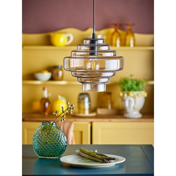 Barna függőlámpa üveg búrával ø 27 cm Ilua – Bloomingville-image-1