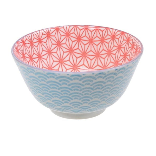 Star kék-piros porcelántálka, ø 12 cm - Tokyo Design Studio
