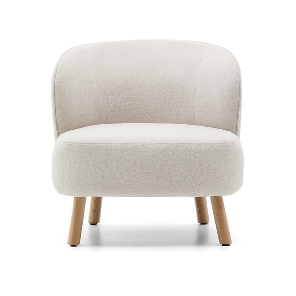 Krémszínű zsenília fotel Ulit – Kave Home-image-2