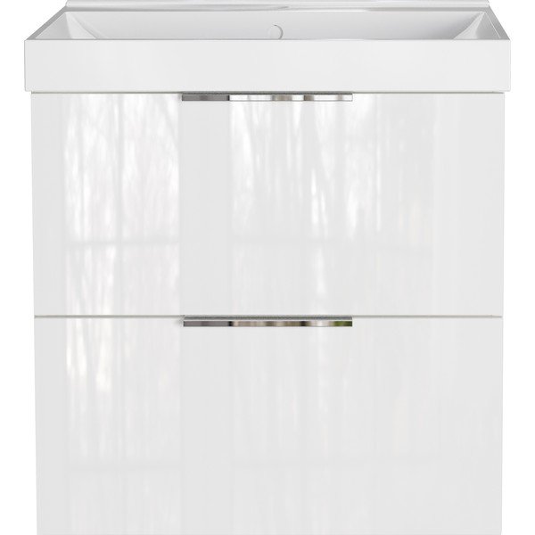 Fehér fényes fali mosdó alatti szekrény 61x65 cm Celano – Germania-image-3