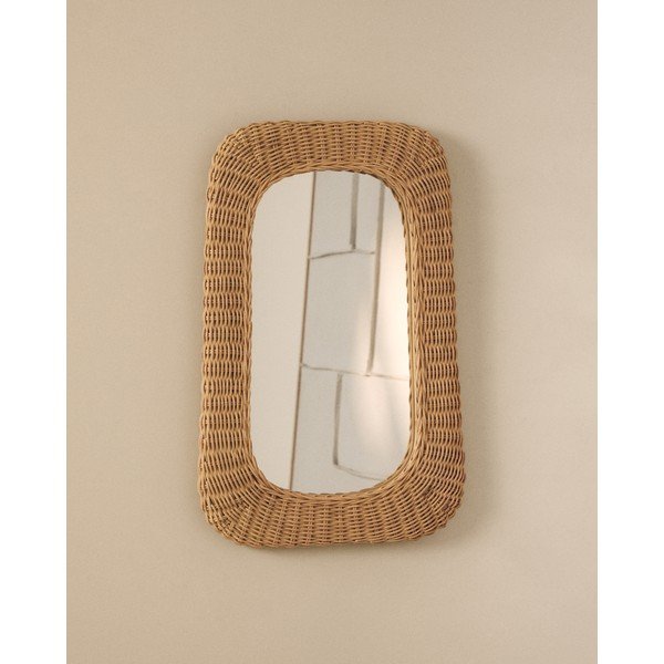 Fali tükör rattan kerettel 38x59 cm Zilna – Kave Home-image-1