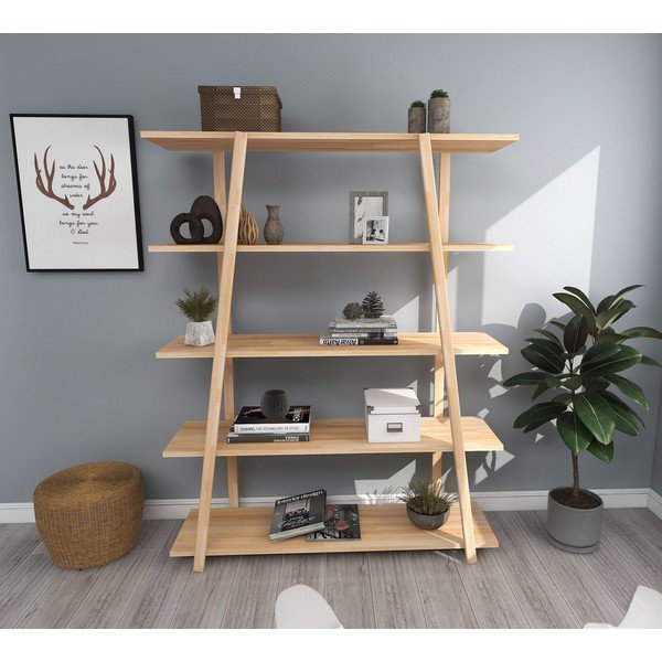 Natúr színű borovi fenyő könyvespolc 115x145 cm Soft – Kalune Design-image-2