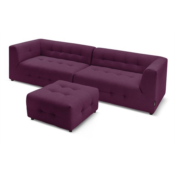 Sötétlila kanapé 324 cm Kleber - Bobochic Paris-image-4