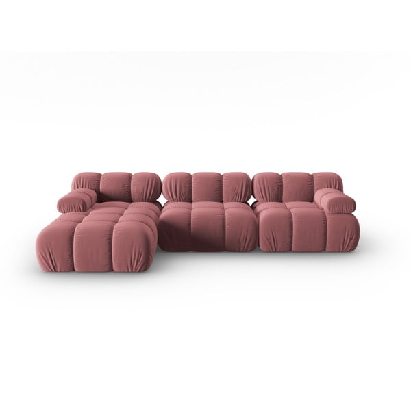 Rózsaszín bársony kanapé 285 cm Bellis – Micadoni Home