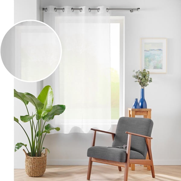 Fehér voile fényáteresztő függöny 140x180 cm Lissea – douceur d'intérieur-image-3