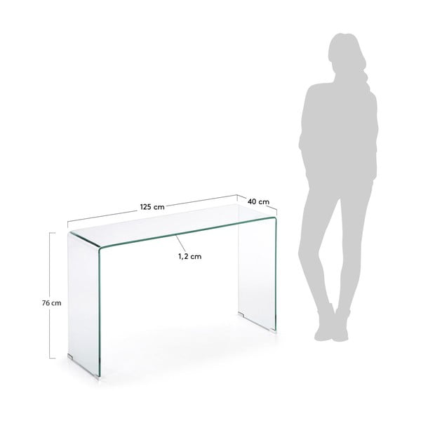 Üveg konzolasztal 40x125 cm Burano – Kave Home-image-4