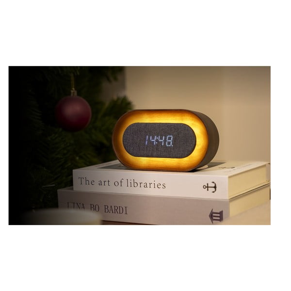 Digitális ébresztőóra Lumos Walnut – Gingko-image-3