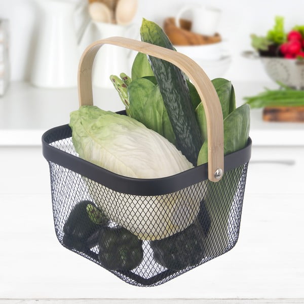 Fémhuzalos fém tárolókosár 24,5x24,5x30 cm Radka – Orion-image-4