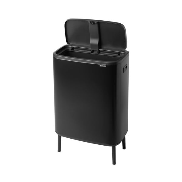 Matt fekete acél érintésre nyíló szemetes 60 l Bo Touch Bin Hi – Brabantia