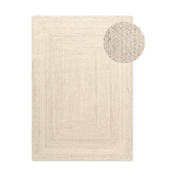 Krémszínű kétoldalas-kézi szövésű juta szőnyeg 200x300 cm Juno – Hanse Home