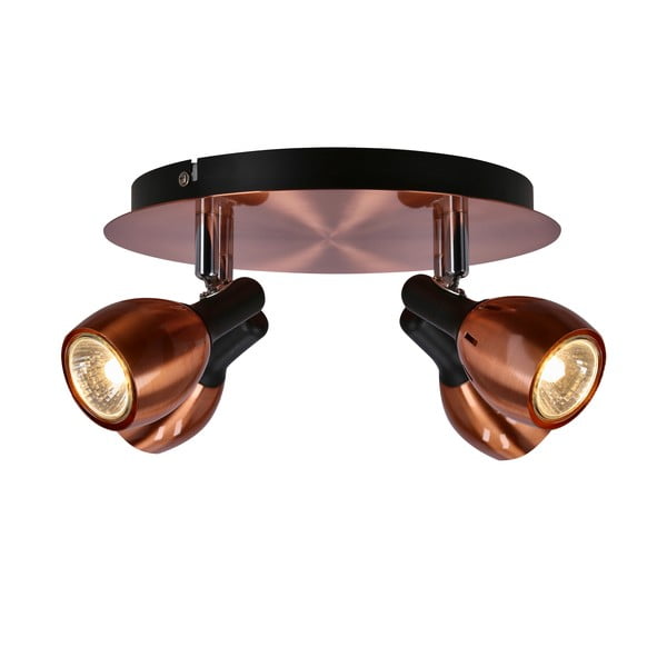 Rézszínű mennyezeti lámpa fém búrával 35x35 cm Cross – Candellux Lighting-image-3