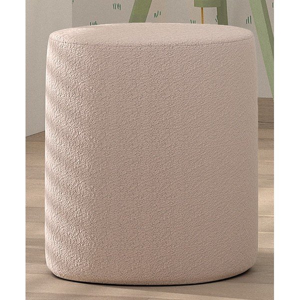 Világos rózsaszín buklé gyerek puff MOON – Vipack-image-1