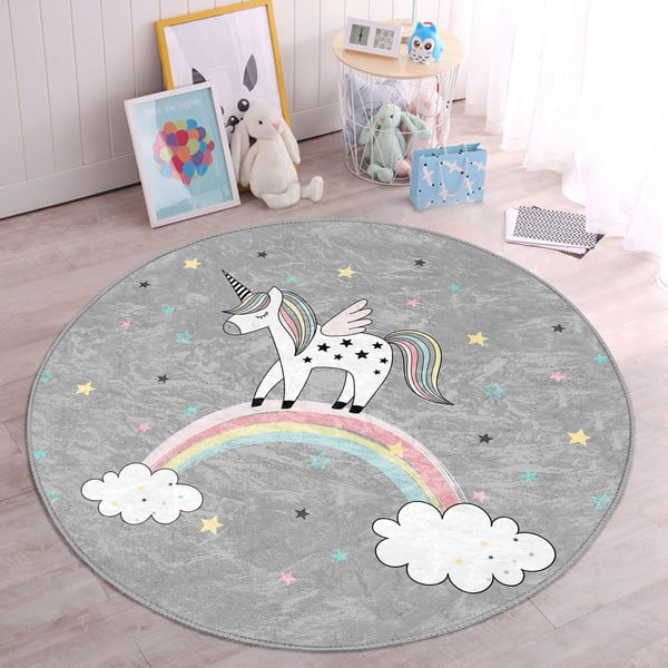 Szürke gyerek szőnyeg ø 80 cm Comfort – Mila Home-image-4