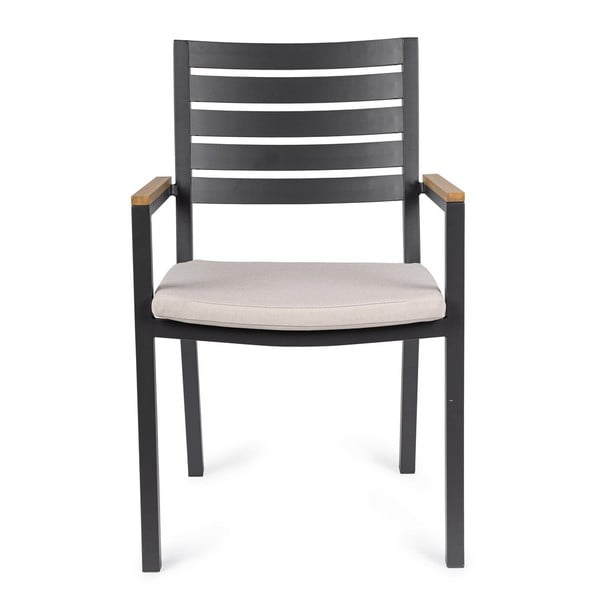 Antracitszürke fém kerti szék szett 4 db-os Henna   – Bizzotto-image-2