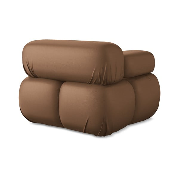 Barna bőrutánzat kanapé modul (bal oldali) Lokua – Makamii-image-4