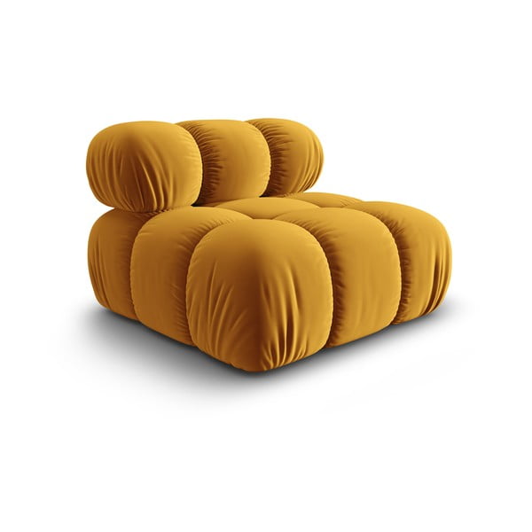 Sárga bársony kanapé modul (középső rész) Bellis – Micadoni Home-image-3