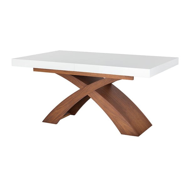 Galaxy bővíthető étkezőasztal fehér asztallappal, 160 x 100 cm - Durbas Style