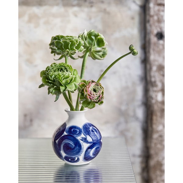 Kék kézzel festett agyagkerámia váza Tulle – Kähler Design-image-1