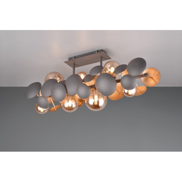 Szürke-aranyszínű mennyezeti lámpa üveg búrával 76x22 cm Bubble – Trio Select-image-3