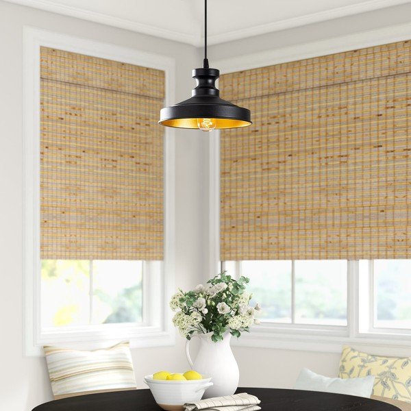 Fekete függőlámpa fém búrával ø 22 cm Berceste – Opviq lights-image-1