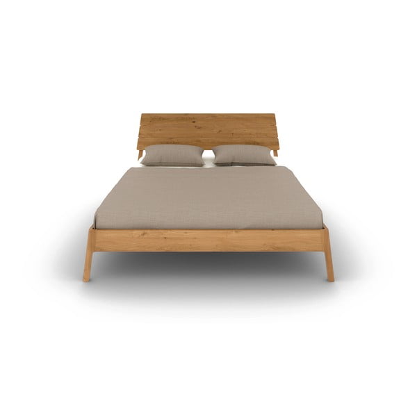 Natúr színű tölgyfa franciaágy 160x200 cm Twig – The Beds-image-2