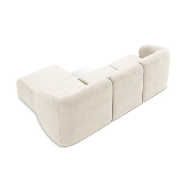 Bézs zsenília sarokkanapé (jobb oldali-heverő résszel) Lani – Makamii-image-3