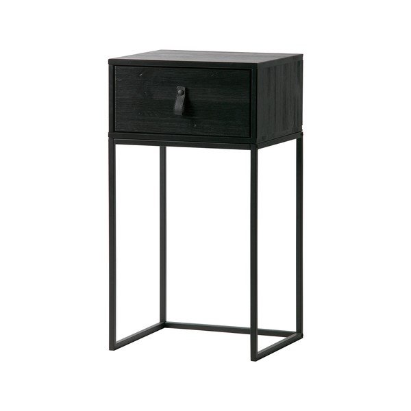 Zola fekete fiókos éjjeliszekrény - WOOOD-image-3