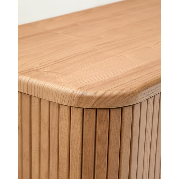 Natúr színű fali mosdó alatti szekrény kőrisfa dekorral 90x40 cm Mailen – Kave Home-image-4