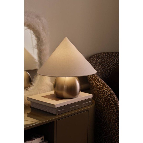 Fehér-fényes ezüstszínű textil asztali lámpa (magasság 38 cm) Connie – Ellos Home-image-1