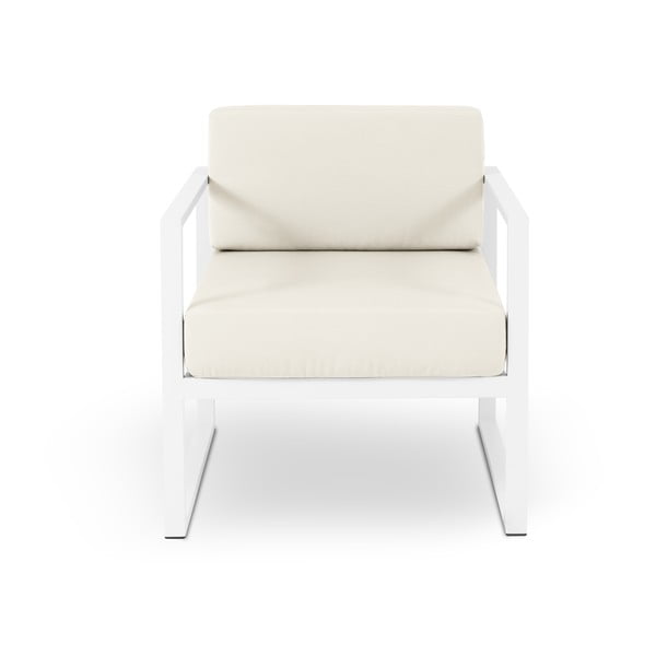 Nicea bézs kültéri szék fehér kerettel - Calme Jardin