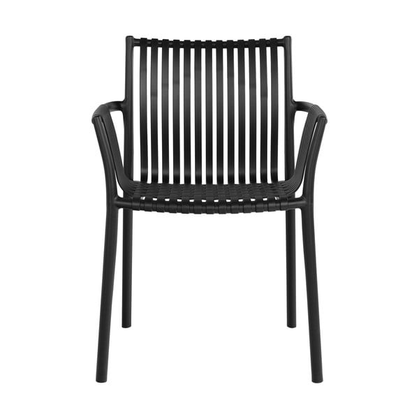 Fekete műanyag kerti szék szett 2 db-os Tulsa – House Nordic-image-2