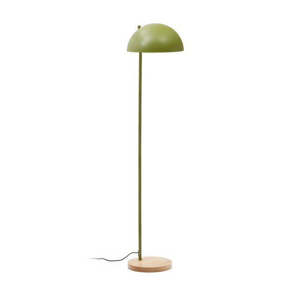 Zöld-natúr színű állólámpa fém búrával (magasság 150 cm) Catlar – Kave Home