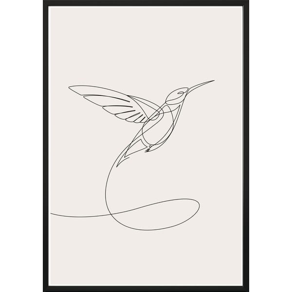SKETCHLINE/HUMMINGBIRD keretezett fali kép, 50 x 70 cm