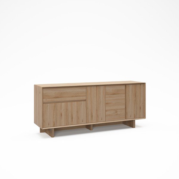 Natúr színű komód tölgyfa dekorral 180x76x45 cm Carpi – Marckeric-image-2