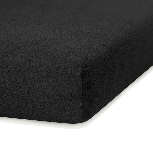 Fekete gumis frottír lepedő 240x220 cm Ruby – AmeliaHome-image-1
