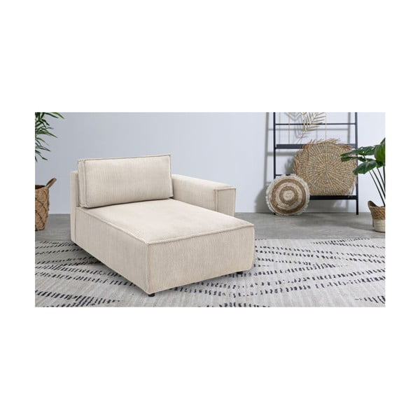 Krémszínű kordbársony kanapé modul (jobb oldali) Nihad modular – Bobochic Paris-image-1