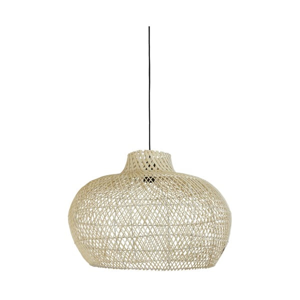 Natúr színű függőlámpa rattan búrával ø 60 cm Charita – Light & Living