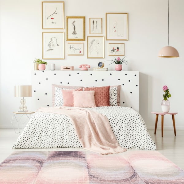 Világos rózsaszín gyapjú szőnyeg 170x240 cm Kaola – Agnella-image-1