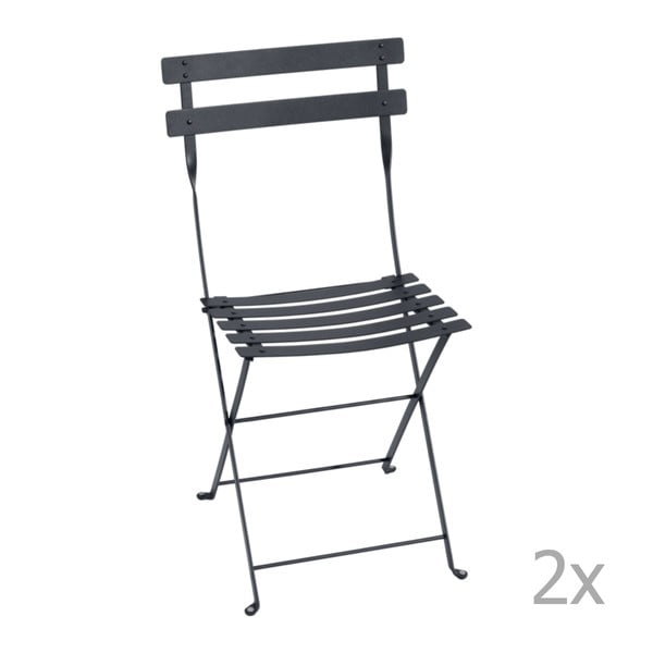Bistro antracitszürke összecsukható kerti szék, 2 db - Fermob