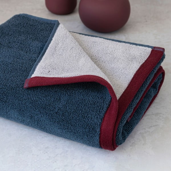 Sötétkék-szürke frottír bio pamut fürdőlepedő 70x133 cm Soft – Mette Ditmer Denmark-image-1