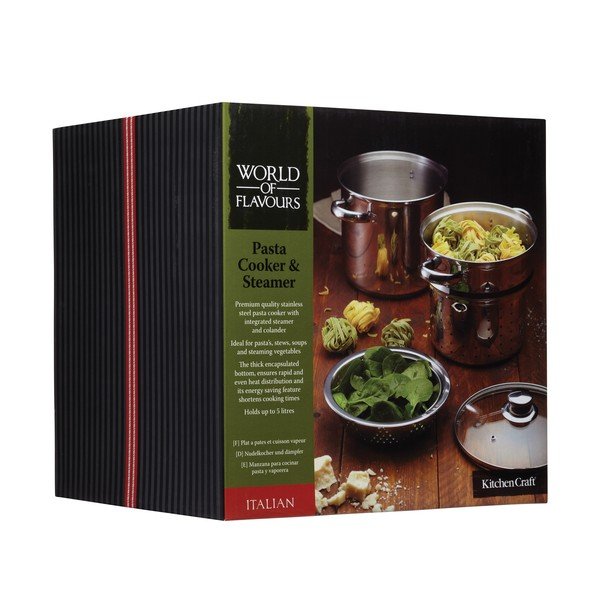 Italian fazék tésztaszűrővel és párolóbetéttel, 4 l - Kitchen Craft-image-1