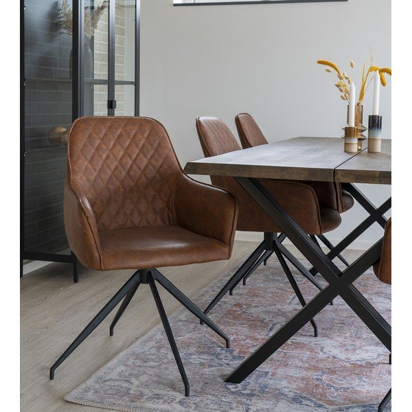 Világosbarna kárpitozott étkezőfotel Harbo – House Nordic-image-1