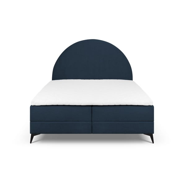 Sötétkék boxspring ágy tárolóhellyel 160x200 cm Sunrise – Cosmopolitan Design-image-2